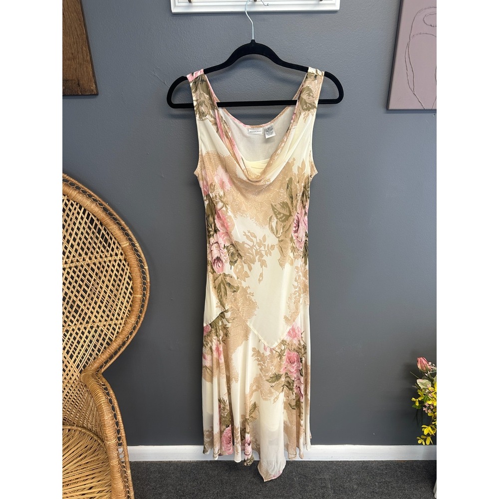 Vintage Newport News Womens Sz 14 Dress Floral Whimsical Fairy Ethereal Cottage